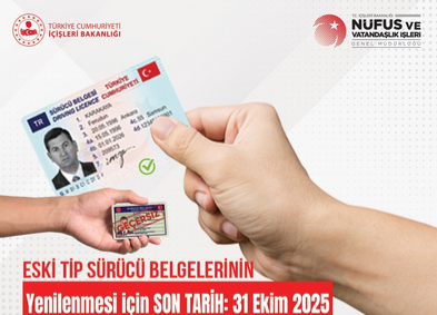Eski tip Sürücü Belgelerinin Yenilenmesi için Belirlenen Süre Son Günler