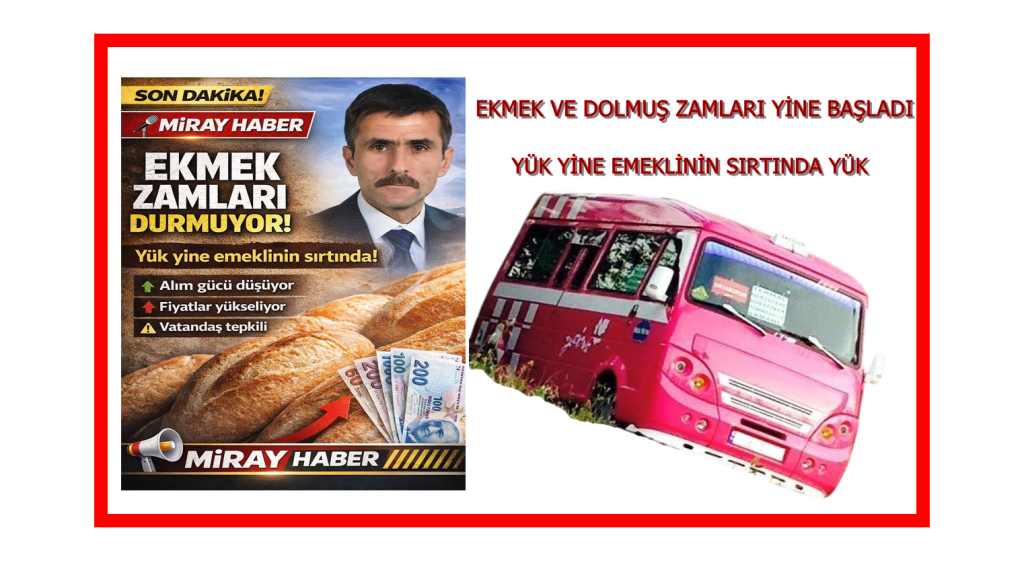 EKMEK VE DOLMUŞ ZAMLARI YİNE BAŞLADI: YÜK YİNE EMEKLİNİN SIRTINDA YÜK