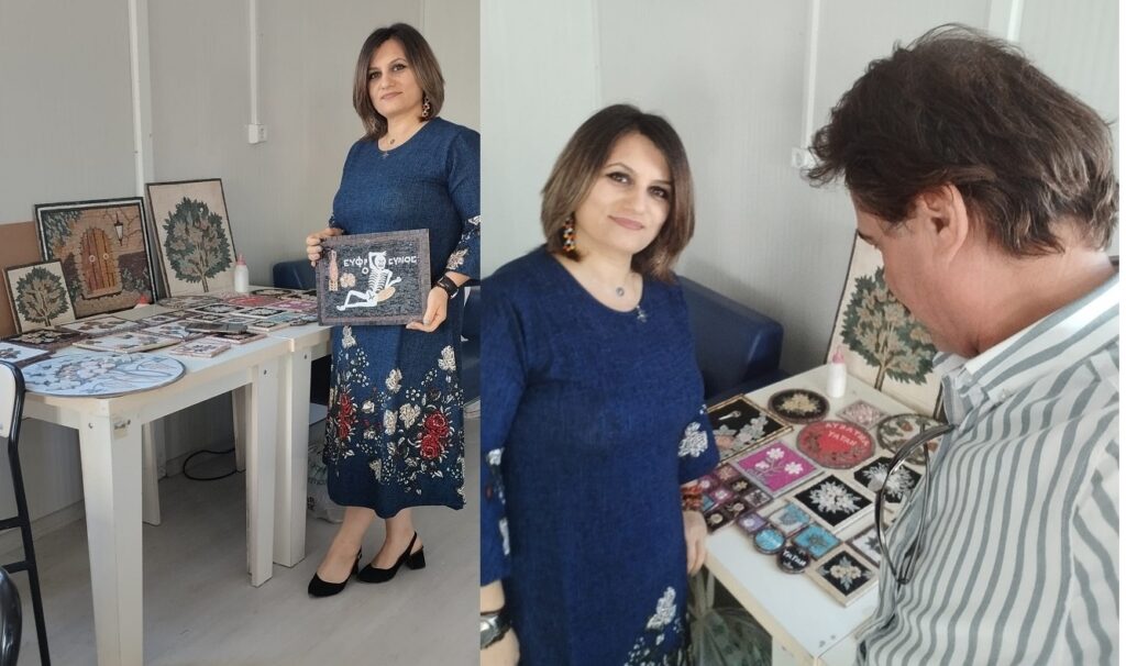 HATAY’LI SANATÇI MOZAİK KURSU VEREREK DEPREMZEDELERE MORAL AŞILIYOR