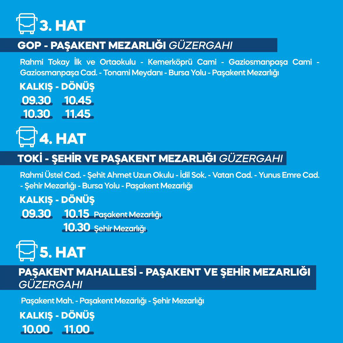 YALOVA BELEDİYESİ’NDEN CUMA GÜNLERİ MEZARLIK SEFERLERİ DEVAM EDİYOR
