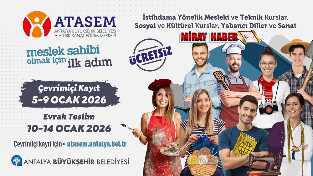 Antalya Büyükşehir Atatürk Sanat ve Meslek Eğitimi Kursların Kayıtları Başladı