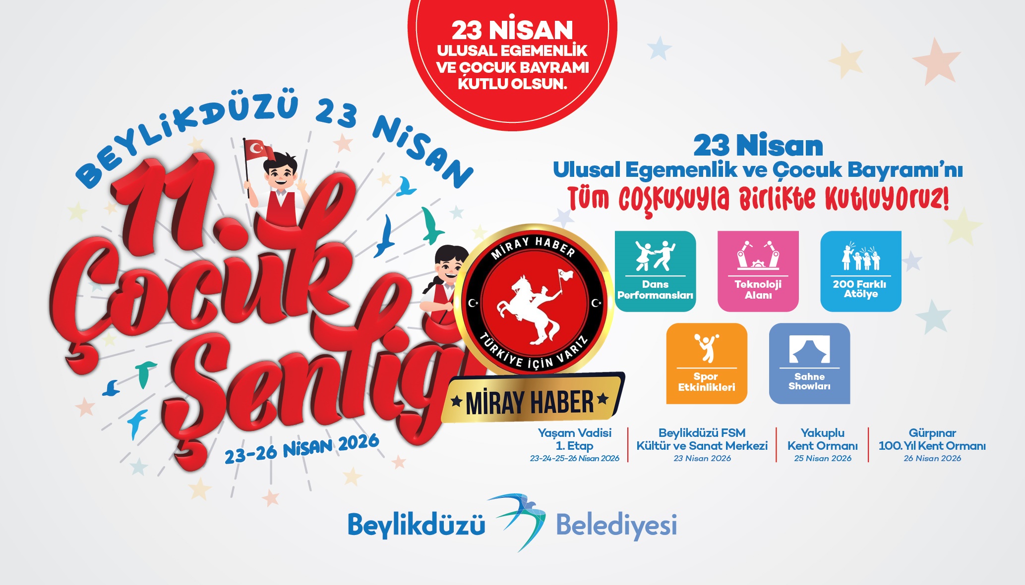 BEYLİKDÜZÜ’NDE 23 NİSAN ŞENLİKLE KUTLANACAK